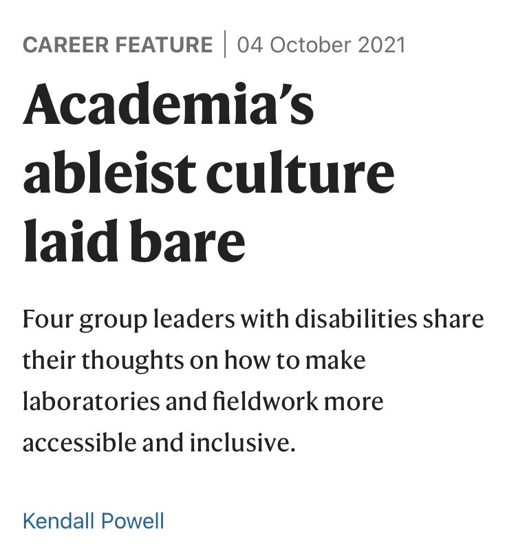 chelsieb_rocks's tweet image. Academia’s ableist culture laid bare nature.com/articles/d4158… - an important read