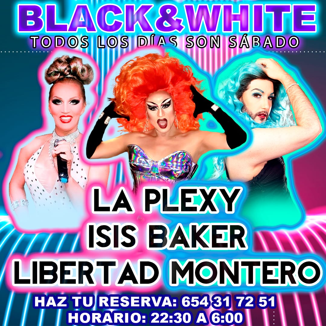 BlackWhiteMadr1's tweet photo. Un #VIERNES de lujo en #BLACKANDWHITEMADRID!!!!!!! 🌈🌈🌈❤️ Disfruta con nuestro #SHOW y nuestro #musicon!!!! 💃💃💃💥💥💥 #LAPLEXY #drag #dragqueen #madrid #españa #werrrk #thedragbible #httq #hairstyle #queerty https://t.co/eoYeDKjStj