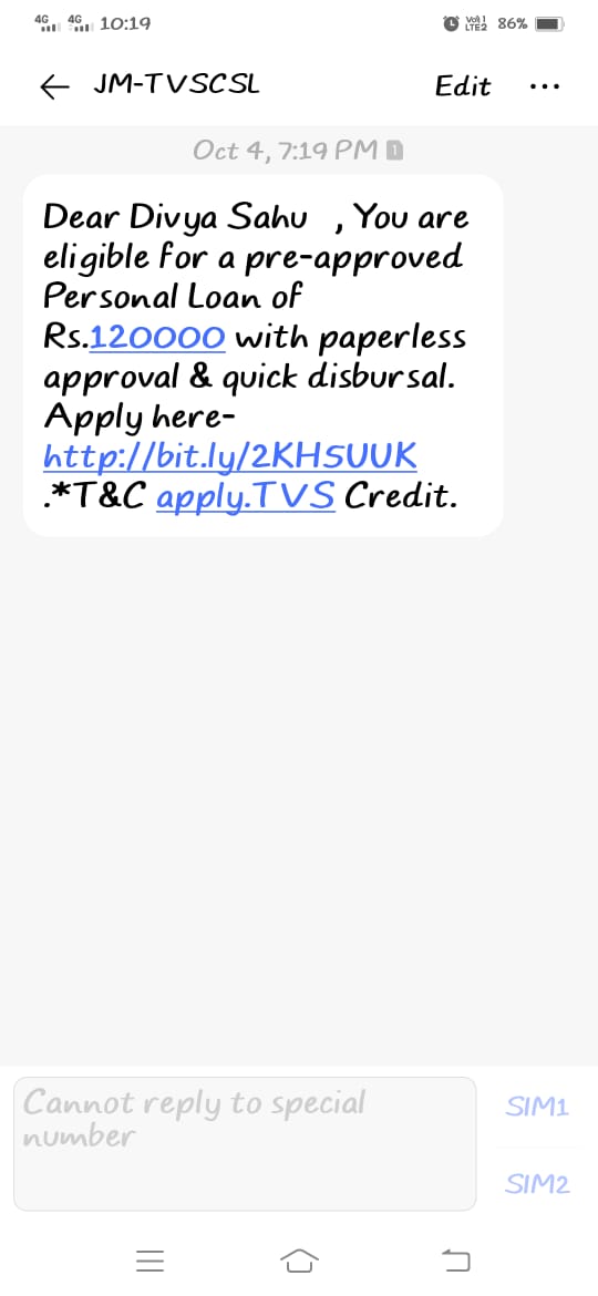 AvinashChakrab9's tweet photo. @TVSCredit  कब से personal loan देने लगी है.. ओर debitcard का डिटेल भी मांगती है...??? कही ऐसे scam आप किसी से करवा तो नही रहे है?? ओर अवर नही करते है तो इनके ऊपर कायर्वाही क्यों नही होती है??
@RBI @mpcyberpolice @sme1965 @Pravinkks @Jantaki_Aawaj @Ajinathmunjavle https://t.co/Vc58hIpvAS