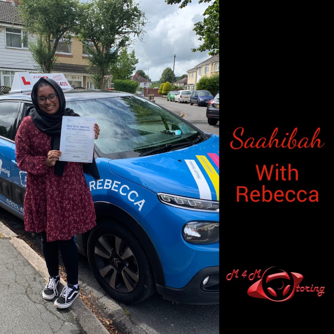 m4motoring's tweet photo. Congratulations Saahibah! Passing in Newport! Following AUTOMATIC lessons with Rebecca.

You can take lessons with any M 4 Motoring Driving School instructor by calling 0333 456 5455 or texting 07519 268 317

https://t.co/EIY2fRvwg6 https://t.co/AUwLEWF678