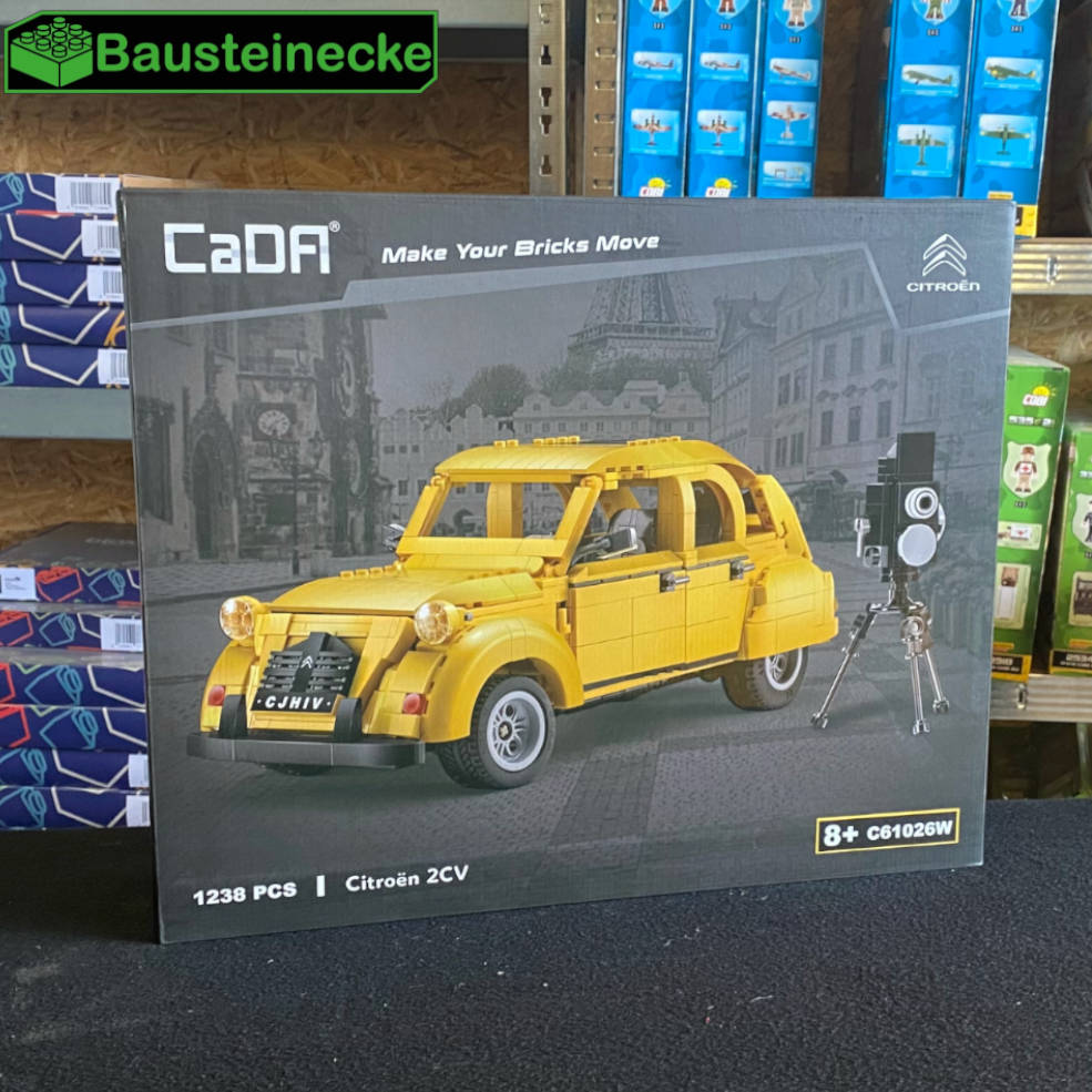 bausteinecke's tweet photo. Auch CADA hat hat noch einmal kräftigen Zuwachs bekommen. Zum Beispiel mit dem Citroën 2CV C61026W, der allseits beliebten „Ente“. 
Komm vorbei auf https://t.co/YJ2XKl6lix
#bausteinecke #instatoy #instabricks #brickstagram #bricks #cada #klemmbausteine #lego #werbung #xingbao https://t.co/db3ep7dlBH