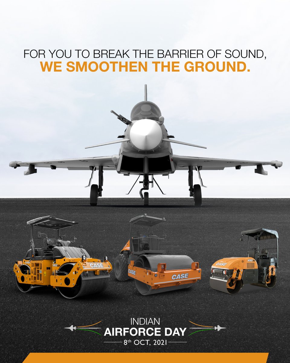 caseceindia's tweet photo. CASE salutes the guardians and heroes of our skies for keeping us safe and our flag soaring high above in all its glory.

#CASEIndia #construction #constructionequipment #IndianAirForceDay https://t.co/06zH7Yf3gK