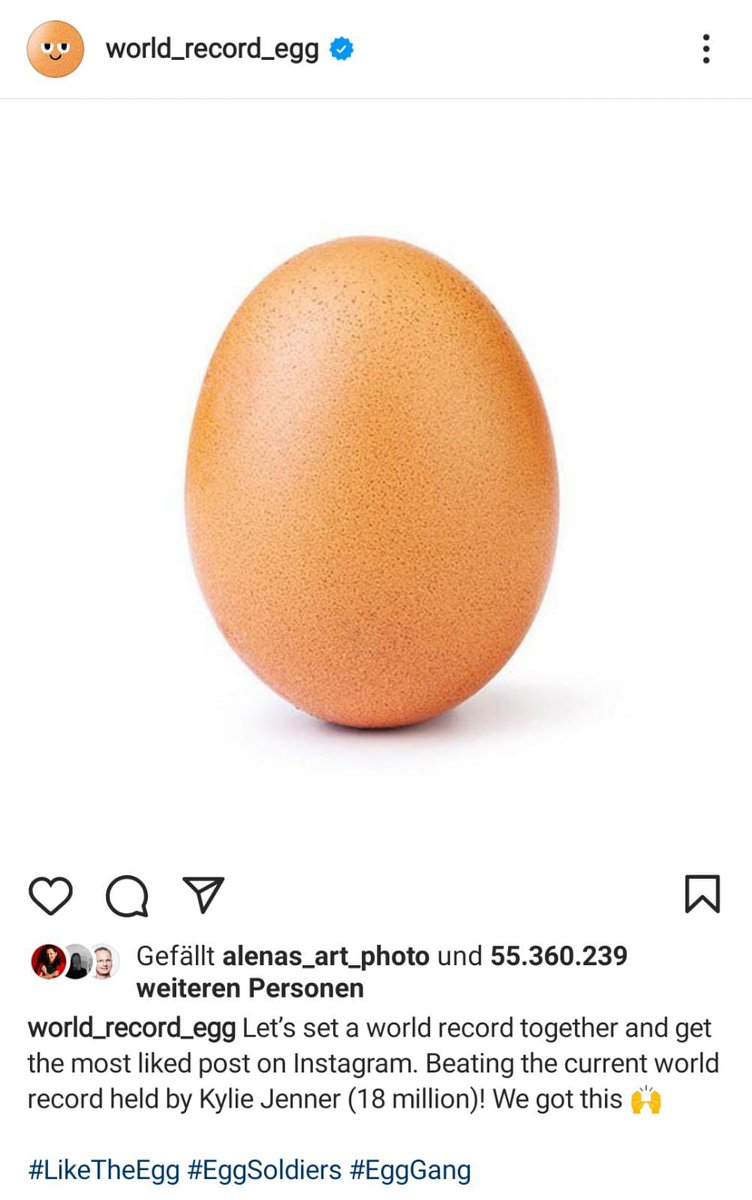 Heute ist Welt-Ei-Tag. Wussten Sie, dass das meist gelikte Bild auf Instagram ein Ei ist? Es wurde über 55 Mio. mal geliked.