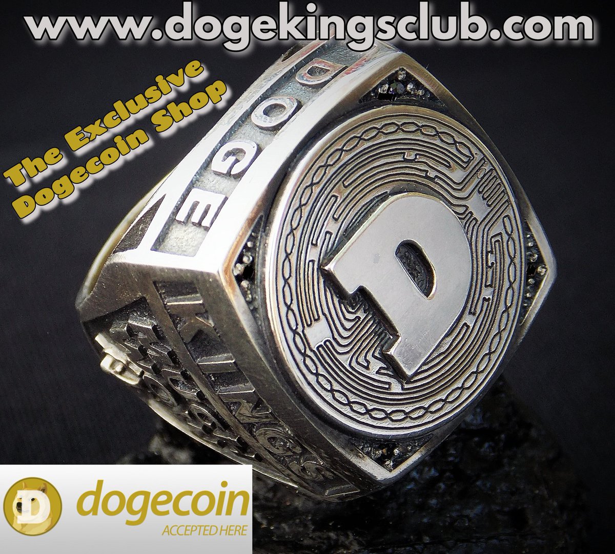 s90sinergia's tweet photo. Attention #dogecoin Community... Do you already know our EXCLUSIVE DOGEKING RING... 925St. Silver with 4 Brilliants.... 
Limited to 2000 pieces... Check it out here... https://t.co/BOc8WjE18P
If you love it, #Retweet it... 
#dogecoin #dogearmy #dogekingsclub https://t.co/xnzoRfK2CI