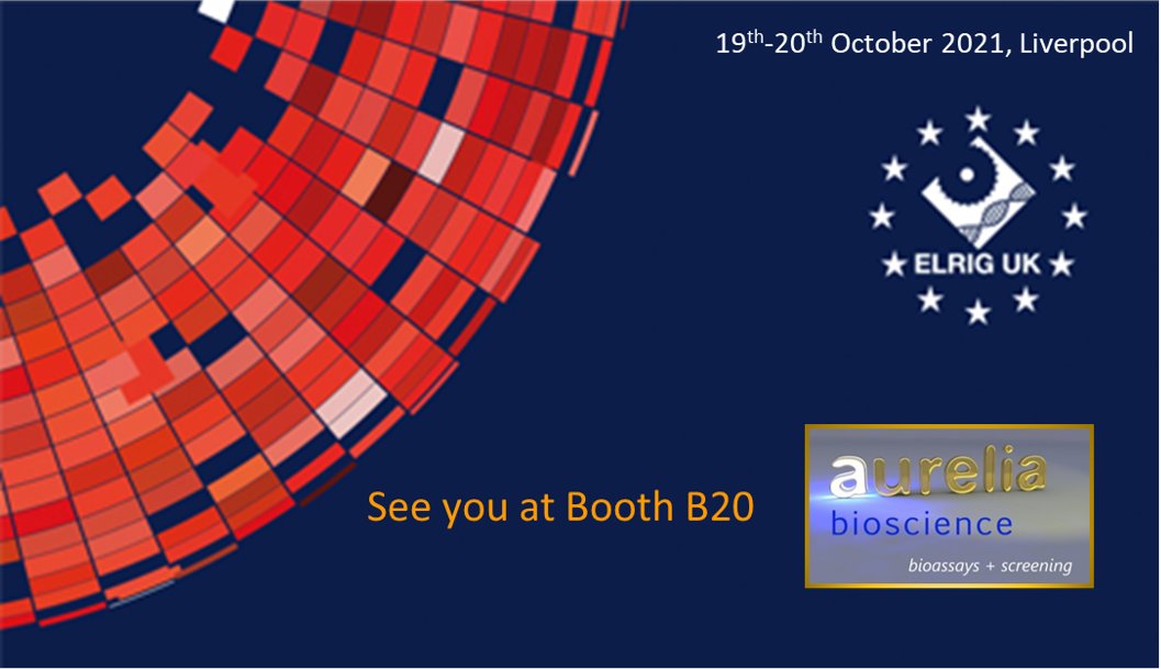 Aureliabio's tweet photo. Are you attending #ELRIG #DrugDiscovery2021 in Liverpool on the 19th and 20th of October? Meet our team at Booth #B20 and have a chat with us about our #bioassay development, #pharmacological profiling &amp; compound #screening services. We look forward to seeing you there!
@ELRIG_UK https://t.co/vIgvePZjfx