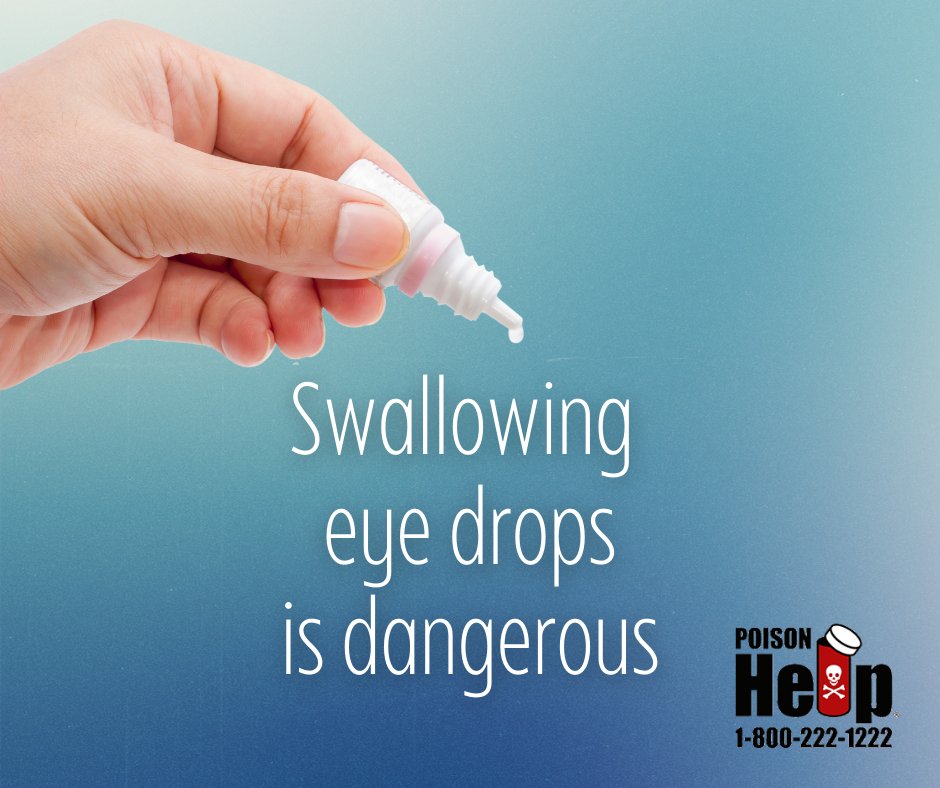 TXPoisonControl's tweet photo. Tetrahydrozoline is often the ingredient found in eyedrops. If swallowed, eyedrops can cause serious toxicity. 

Keep these products up, away &amp; out of reach of children. 

If you or someone else drank eyedrops call Poison Help immediately at 1-800-222-1222! https://t.co/i81vm0PpYJ