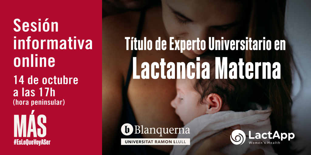 🤱 #posgrado en #LactanciaMaterna <a href="/Blanquerna/">Blanquerna</a> <a href="/LactApp/">LactApp</a>: apúntate a la sesión informativa del 14 octubre - 17h (hora peninsular). 🎬 ¡Estrenamos en enero la 6ª edición! ✏️ Para asistir regístrate en ➡️ bit.ly/3u6ynZW