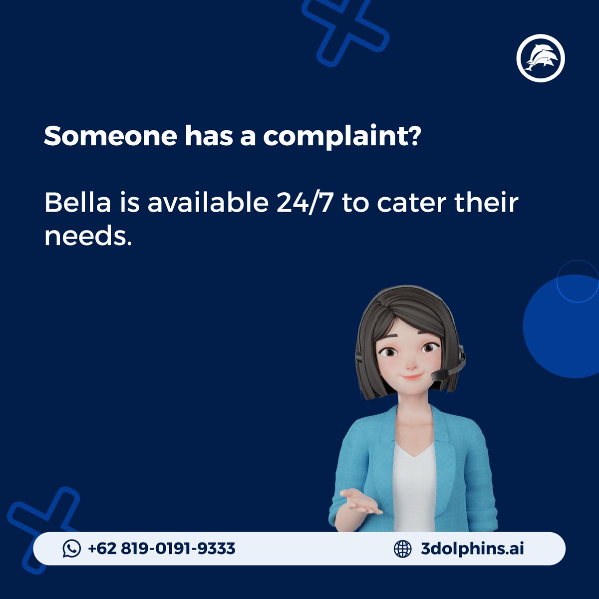 3dolphinsAI's tweet photo. One of the channels that I can help you with is WhatsApp. So for those of you who are doing commerce through WhatsApp, you may bid bye to the overwhelming messages. Let Bella help you so you can focus on creating expansion strategy.

https://t.co/W15lcyNZdO https://t.co/2zWWc2Y61s