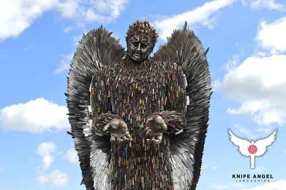 LancashireVP's tweet photo. The Knife Angel will be located outside Blackburn Cathedral from 4th–29th Nov. We are seeking volunteers to help greet visitors, assist in distributing literature, and directing booked groups. If you want to apply, click here https://t.co/PHELenf6Ll #knifeangel #blackburn https://t.co/s78W47Ovog