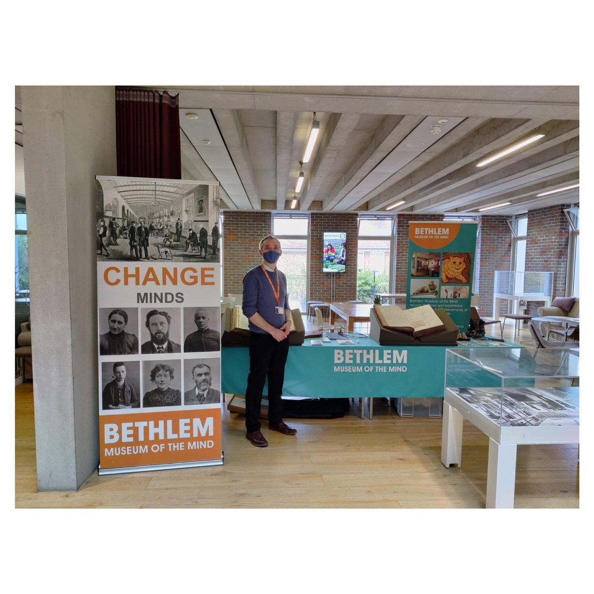 bethlemmuseum's tweet photo. Amy &amp; David are at @OrtusMaudsley today with a free drop-in session to show how the medical records of the past can help shape mental health perspectives in the present, and reveal how YOU can get involved!
#WorldMentalHealthDay https://t.co/7DlXGN7XDE