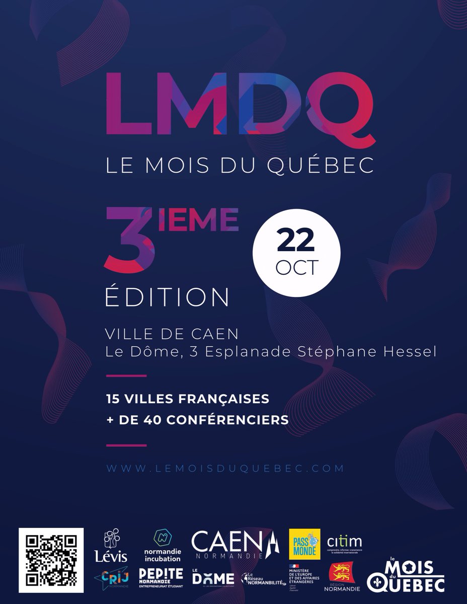 🇨🇦 🇫🇷 Lors de cette journée, #Caen et la <a href="/VilledeLevis/">Ville de Lévis</a>  partageront leurs projets communs lors de la conférence « Booster la créativité et l’innovation », en partenariat avec <a href="/normandieincub/">Normandie Incubation</a> et @PEPITEnormandie. 
📅 le 22 octobre à 18h
📌 <a href="/_LeDome/">Le Dôme</a>