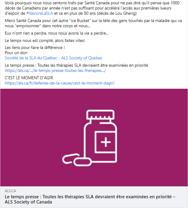 On ne souhaite que le meilleur a Carey Price 

MAIS si lui demande de l'aide

Est ce que les gens touchés par la #SLA peuvent en faire autant ? 

Toutes les thérapies SLA devraient en priorité
als.ca/fr/blogs/le-te…  

#PriorityReviewforALS
#ExamenprioritairepourlaSLA