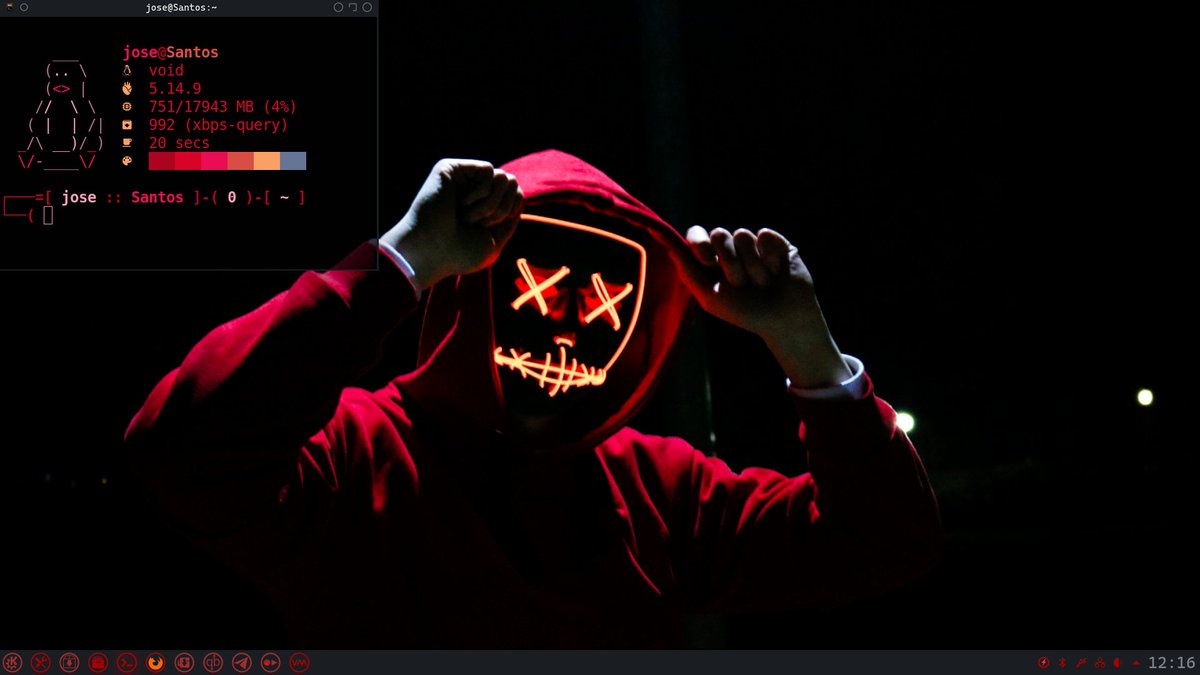 OsAgarim's tweet image. En un ratillo he hecho mi nueva personalización de  @VoidLinux  con @kdecommunity  Plasma.
@podcastlinux 
#ViernesDeEscritorio
#ShowYourLinuxDesktopFriday