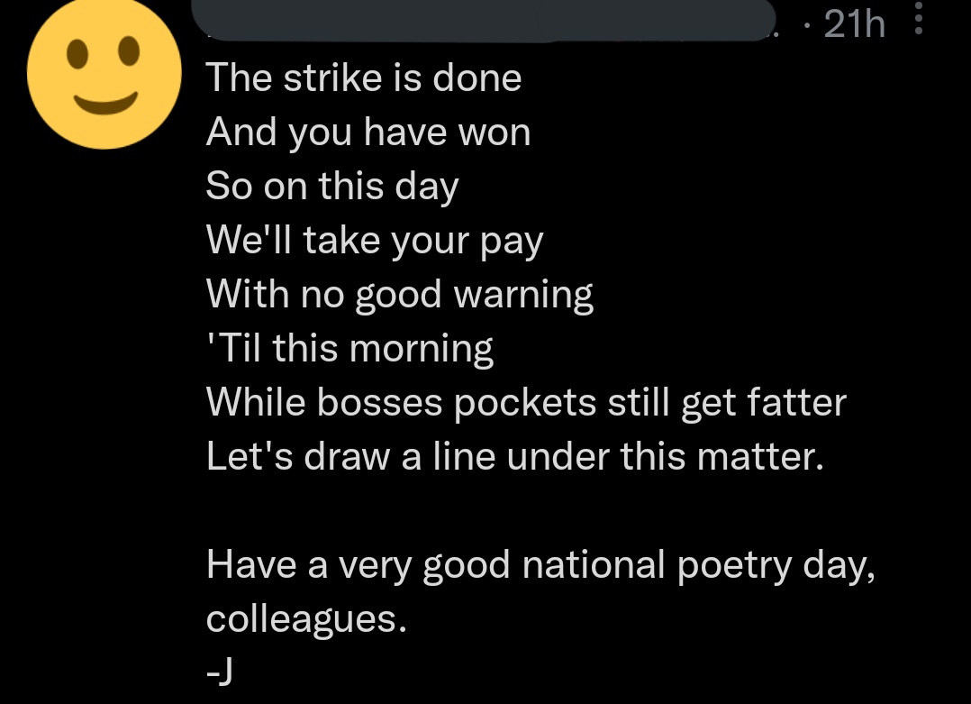 ULivUCU2's tweet photo. Here's some wonderful words in honor of the #LivLitFest. While the SMT try to project an image of valuing scholarship, they just fought a bitter battle to force world leading health scholars out of their jobs. Here are some 'reviews' of their 'work' #ProjectShame @doctor_oxford https://t.co/fuaBRQR1kQ