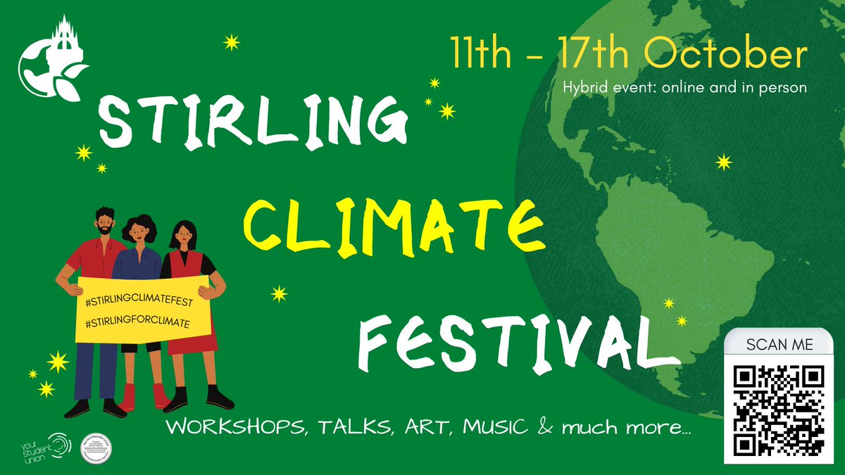 The Stirling Climate Festival starts next week, organised by <a href="/StirUni/">University of Stirling</a> students to engage the Stirling community in the issues related to climate change and to help find ways to tackle them, sign up to activities below!

📅11th-17th October 2021
stirlingclimatefest.info/whats-on
