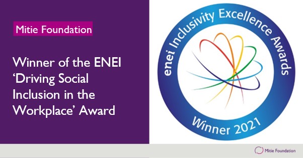 mitiefoundation's tweet image. We’re so proud to be named Winner of the @en4ei &quot;Driving Social Inclusion in the Workplace&quot; Award.

It is a great achievement to be recognised. We will continue to support those individuals with perceived barriers into employment.

@mitie | #SocialInclusion | #UnlockingPotential