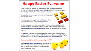 olliebray's tweet photo. This morning at the #OMSummit I talked about the time we gave everyone in my village 6 LEGO bricks to create their own Easter Chicks. And how well designed activities like this can support wellbeing. #WorldMentalHealthDay https://t.co/ocaJ6ri4do