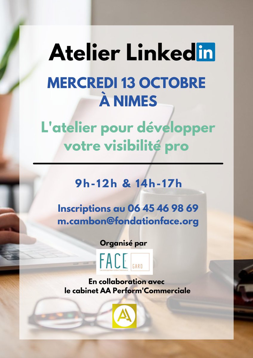 📢ATELIER LINKEDIN 
Vous êtes en recherche d’emploi? 
Cet atelier est l'opportunité rêvée pour vous aider à la prise en main du réseau et booster votre recherche!
- Atelier pratique en salle informatique 💻
📌 Pré-requis: 
 être disponible sur toute la journée
🔔2 places dispo🔔