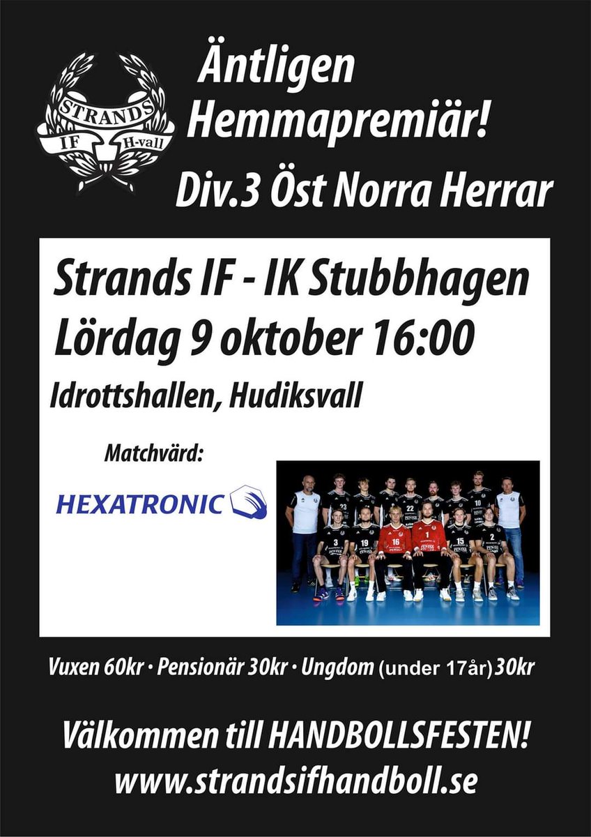 Hemmapremiär för herrarna imorgon på idrottshallen🖤🤍