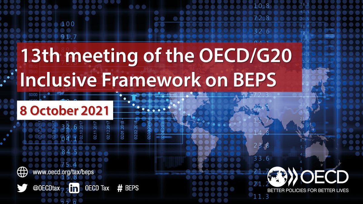The #BEPS Inclusive Framework meeting is underway to finalise a multilateral solution to the #tax challenges arising from digitalisation.

🔔 Stay tuned for the outcomes at 18:00 CEST.