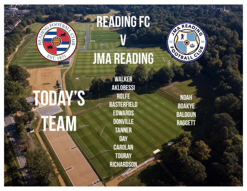 TEAM NEWS | ⚽️

Four 1st years and 1 U16 involved in today’s squad here at Reading FC

Great also to see <a href="/wheeler_sonny/">Sonny Wheeler</a> training on the pitch next to us 💙

#jmafamily #proud