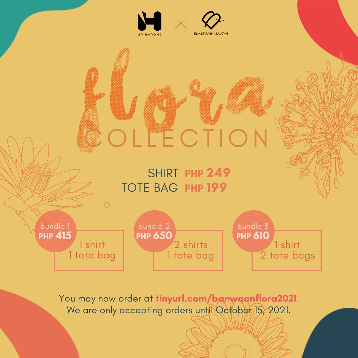 upharong's tweet photo. [FLORA COLLECTION 2021 - BANWAAN.UPH]

Missing face-to-face classes? We all do. Carry a piece of UP with you by donning iconic blooms found around the campus! 🌻

Banwaan.uph presents the Bagawak, Liryo, and Mirasol! https://t.co/tO6IyL0cW0