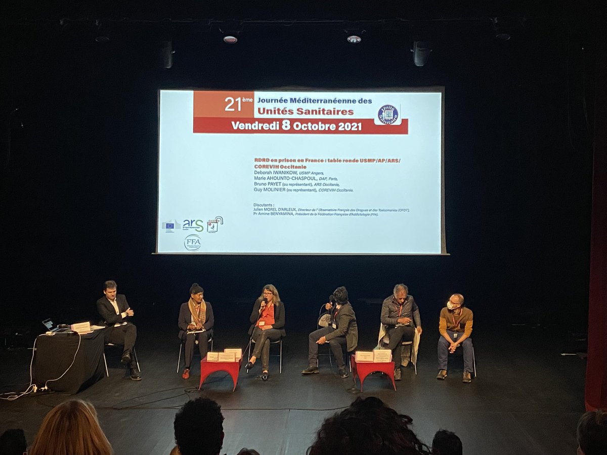 aurelie mieuset (@Amieuset) on Twitter photo 2021-10-08 10:42:57 Table ronde RdR réduction des risques en prison au 21 eme congrès méditerranéen des unités sanitaires
@Prabenyamina @MerouehF @corevih @CHU_Montpellier @chu_angers #prison #RdR #unitesanitaire Table ronde RdR réduction des risques en prison au 21 eme congrès méditerranéen des unités sanitaires
@Prabenyamina @MerouehF @corevih @CHU_Montpellier @chu_angers #prison #RdR #unitesanitaire