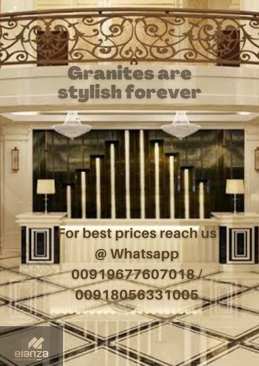 ExportsElanza's tweet photo. Our granite's, marbles and other natural stones makes you feel great! Start making your free estimations right now @ whatsapp📱+919677607018; +918056331005 &amp; do visit our websites 💻https://t.co/jacxMWIlFV | https://t.co/NWri2a0QTw
#granite #sale #slabs #wholesalegranite #marble https://t.co/mFLfMhcS1q