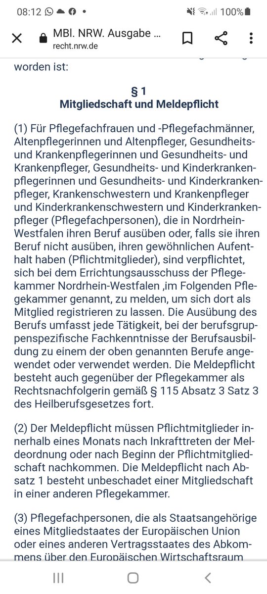 EmVinLo's tweet photo. @PostheroicN @Joernroeschen @artbild @welskat @SteveKlabuster @LisaWolter2 @spd_fraktion_nw Das stimmt so definitiv nicht,  auf der Seite des Ministeriums des Innern für NRW steht ganz klar es besteht eine Meldepflicht (Pflichtmitglied) für Menschen die einem Heilberuf in NRW nachgehen oder dort leben. Dies ist erstmalig für NRW so. Fehlinformation ihrerseits. https://t.co/atecrNgqXx