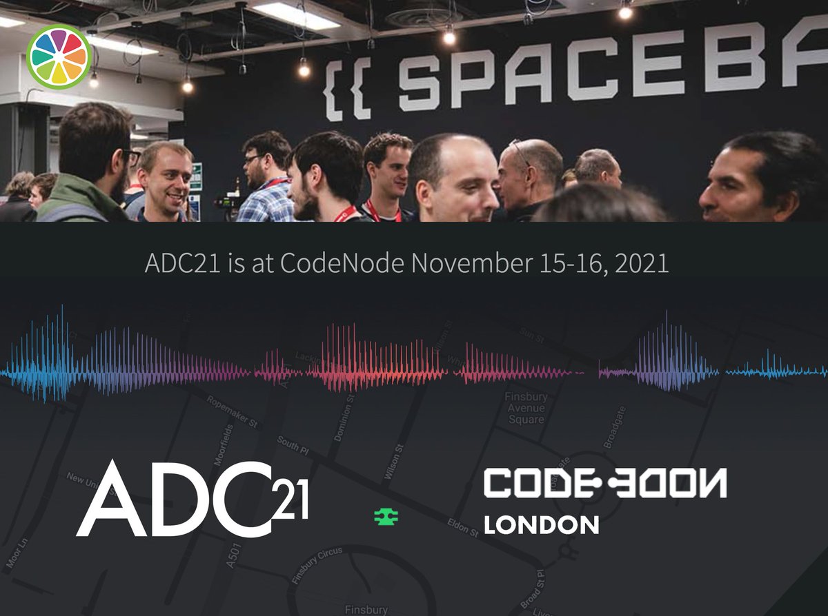 audiodevcon's tweet photo. This year's #ADC21 in-person conference will return to @codenodeuk #London Nov 15-16.
https://t.co/aGGiwg4Ear

Get your tickets to the Audio Developer Conference before prices increase!

🎟️ ADC21 Early bird ticket sales end Oct 8!🎟️

#audio #programmer #developer #community https://t.co/yx8dW4l1XF