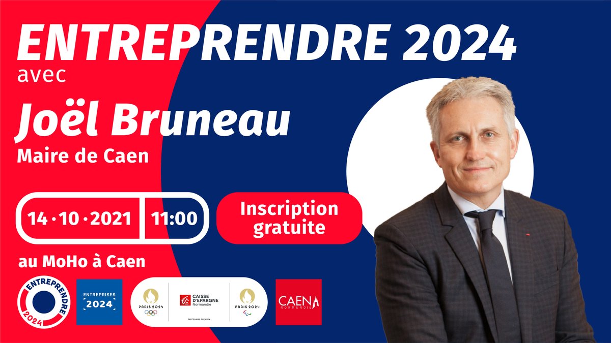 #Entreprendre2024 | Avec l’intervention du Maire de <a href="/CaenOfficiel/">Ville de Caen</a> <a href="/joelbruneau/">Joël Bruneau</a> à Entreprendre 2024, saisissez les opportunités qu’offriront les #JOP de #Paris2024 en #Normandie.
Ne vous laissez pas distancer ! 
Pour participer👉 fcld.ly/bxrumme