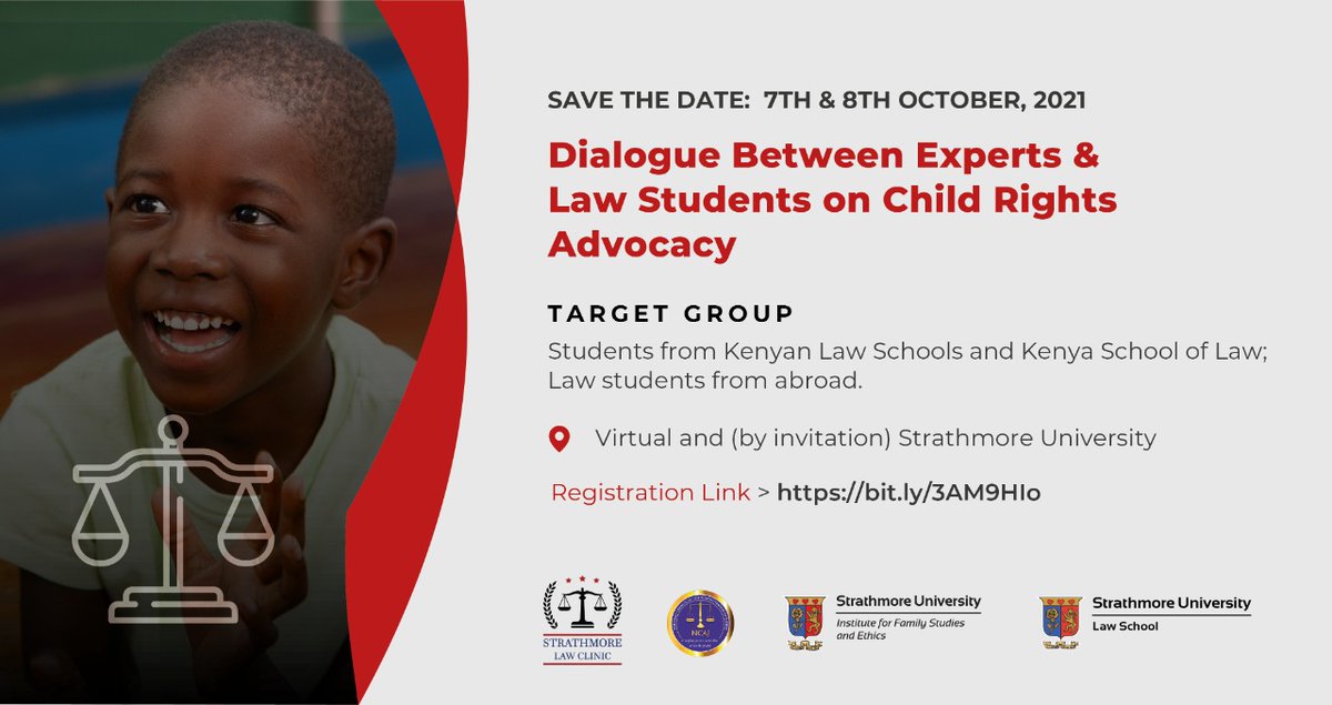 Wakili_sha's tweet photo. The Child Justice Summit, a dialogue amongst law students on Child Rights Advocacy in order to generate interest among them in the field of children's law kicked off yesterday @StrathU, hosted by @SLSLawClinic, @IFSStrathmore &amp; @NCAJ_KE. 

#ChildJusticeKE #ChildJusticeSummit https://t.co/tRcSvm8Bon