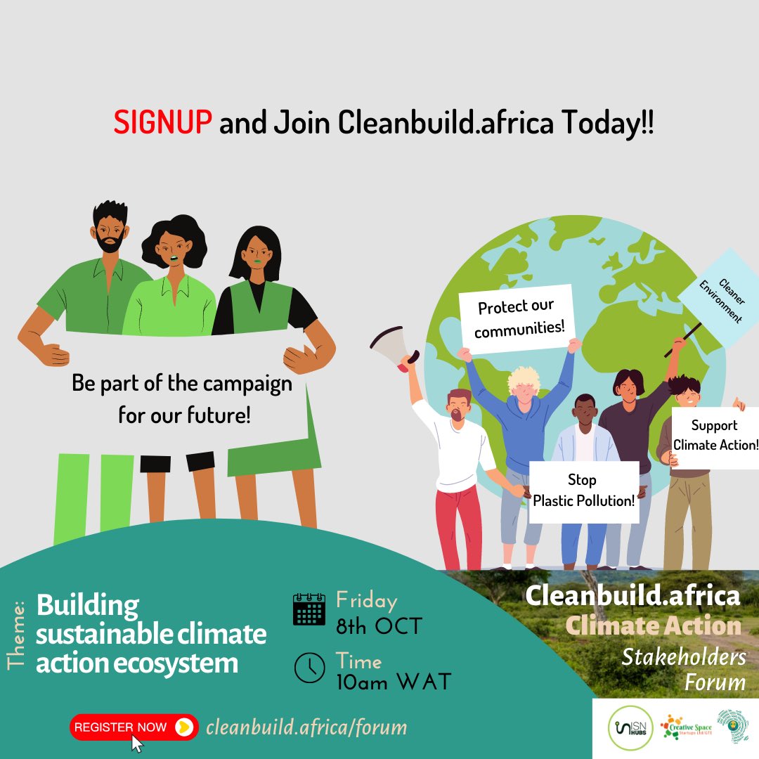 OlumideIDOWU's tweet photo. Do you want to create awareness about sustainability in your environment? 

Be part of the campaign of the future as I speak @cleanbuildafric virtual #ClimateAction Summit today, 10 am WAT

Register https://t.co/eQs3CBu1l0

#CBAClimateSummit #CEFAC #CEFACLagos #EcoFriendlyAfrica https://t.co/C5QZjfqO4r