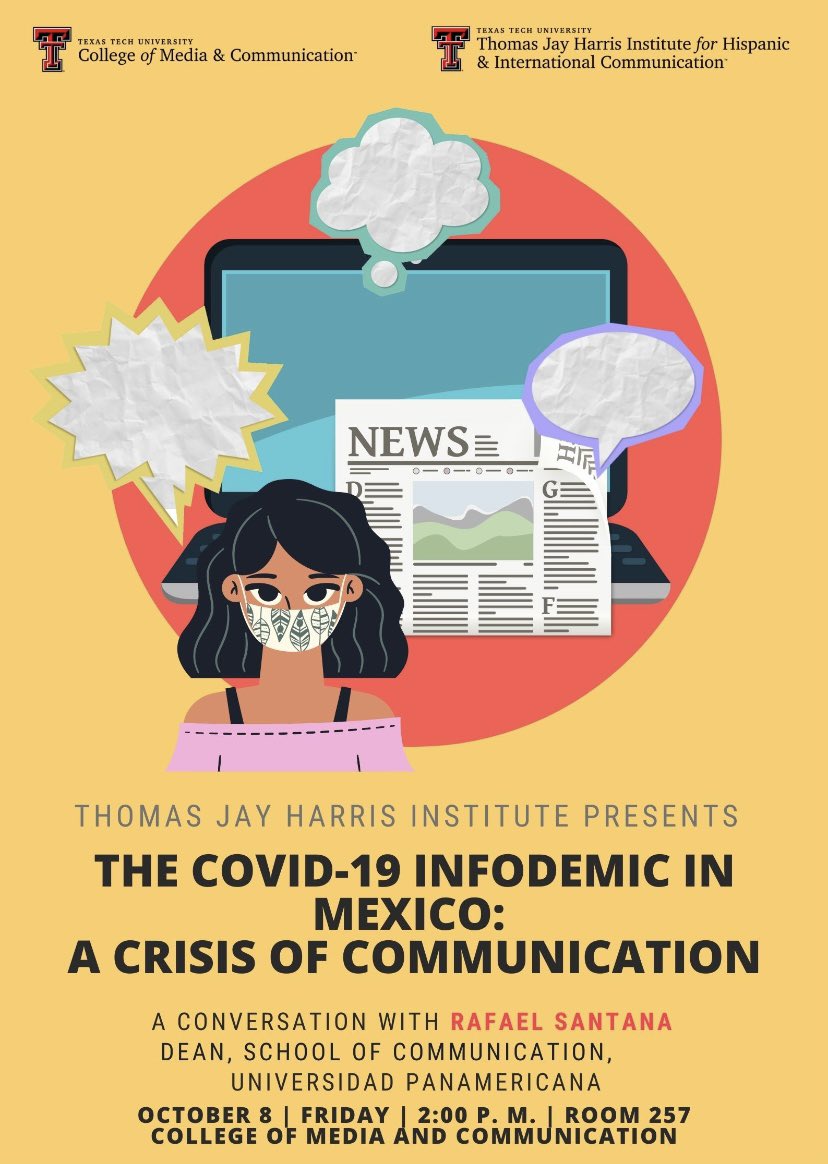 Make some time out of your Friday to attend this conversation about #COVID19 in Mexico with Dean Rafael Santana from Universidad Panamericana! 

Hope to see you there!😊

#ttu #HispanicLatinxHeritageMonth