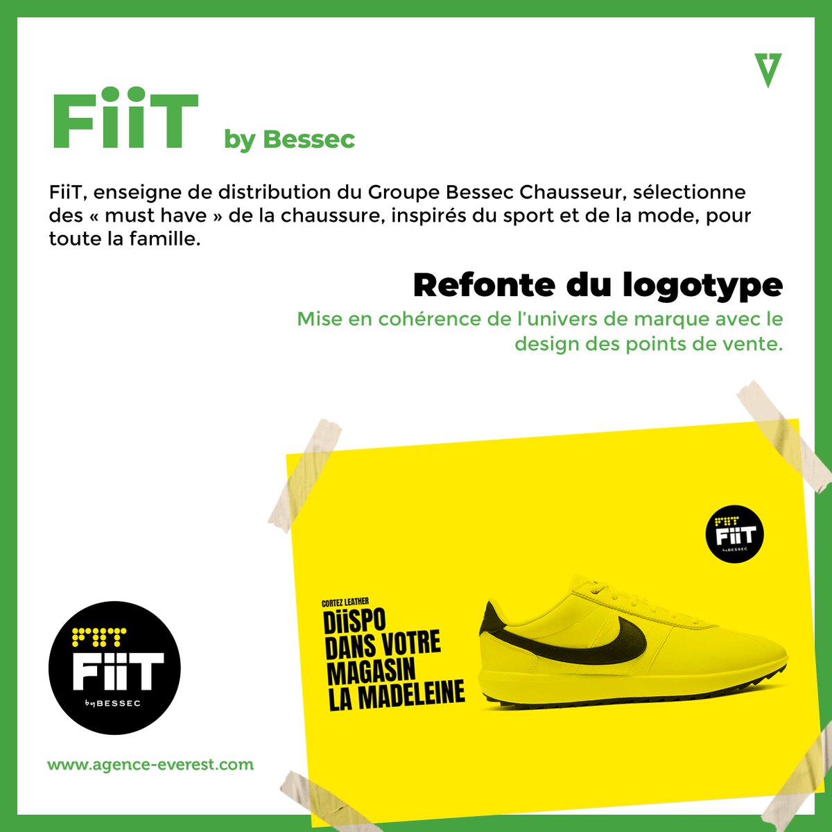 [PORTFOLIO]
Refaire un  #Logo  pour une marque de chausseur c'est quand même un événement ! 
Un bel exemple de réussite de modernisation. 
Merci à FIIT By Bessec
#fiersdenosclients #agenceEverest