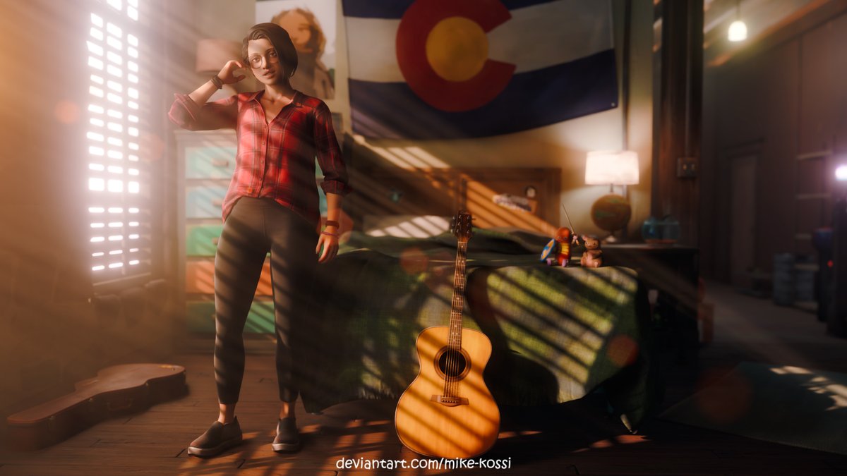 More a test render for lighting, objects etc.
Oh and all LiS plaid shirts must come in a red option!
#LifeisStrange #TrueColors #alexchen #plaidshirt #guitar #Colorado #bedroom