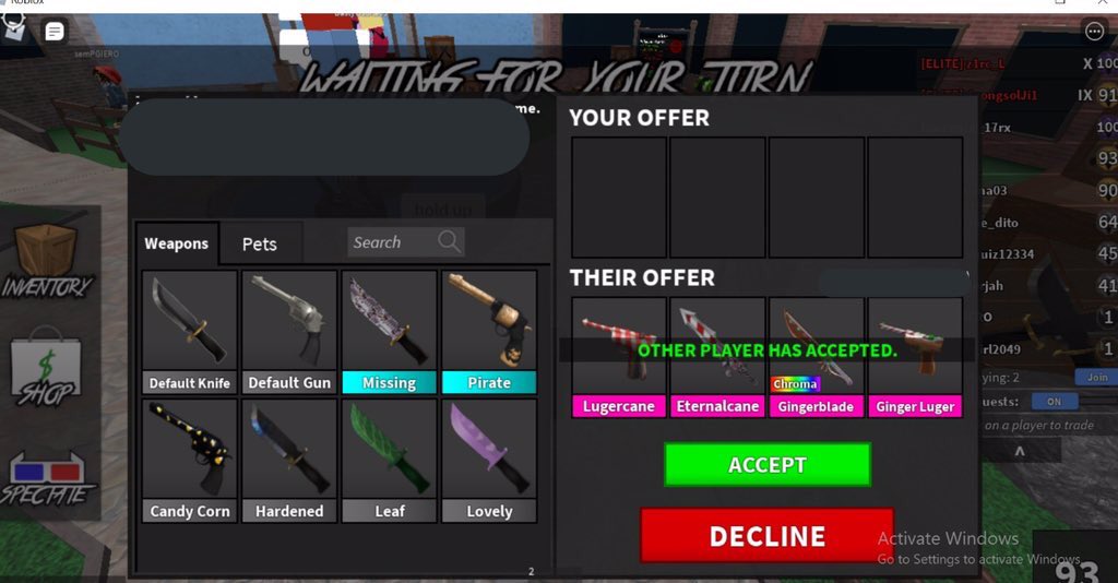 luvvykei's tweet photo. @XJannese is 100% trusted!
i went first by trading mermaid halo and he gave me the knifes and guns after!
i recommend trading with him^^
#royalehigh #royalehightrading #mm2trading #mm2traders https://t.co/0vJSrLzFCi