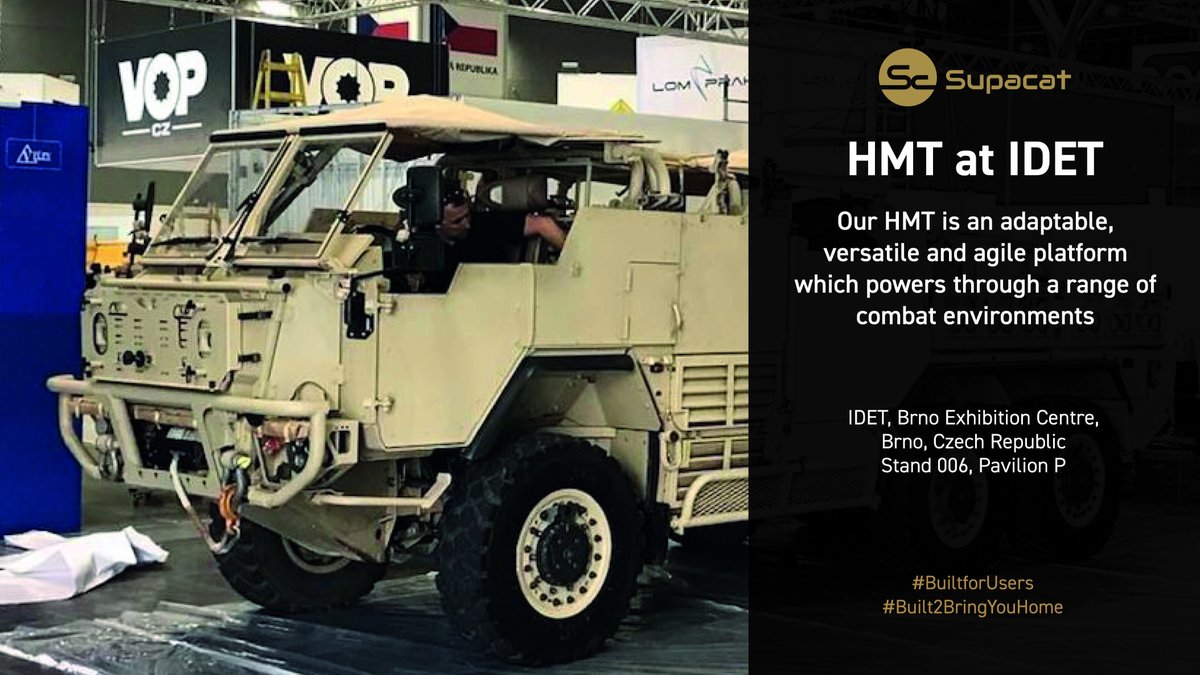 SupacatLtd's tweet photo. The final day is upon us here @ExporoadE - please do not waste this opportunity to walk around our HMT Extenda, part of the HMT fleet. Find us on stand 006/pavilion P
https://t.co/HPTj5brC9f @BMATTCzech @Czecharmy1 @CzechMFA #BuiltForUsers #Built2BringYouHome https://t.co/V8o2p3Fsk9