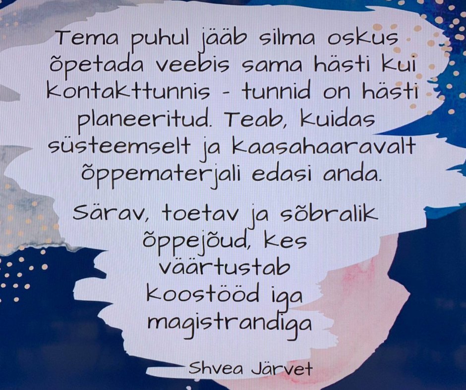 What a great #surprise. Out team member Shvea Järvet was chosen as the Estonian Academy of Security Services (Estonian: Sisekaitseakadeemia) #bestteacher #elerning Congratulations!
Verbis Aut Re!