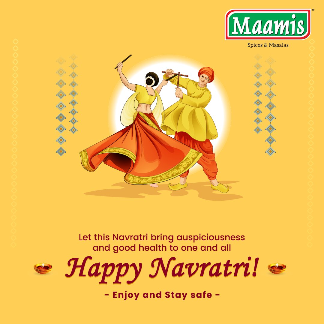 Wishing everyone 9 days of safe and fun celebrations. Happy Navratri!

#HappyNavratri #Navratri2021 #Garbha #GarbhaNight #9DaysNineNight #celebration #festival #festivalvibes #MaamisMasala