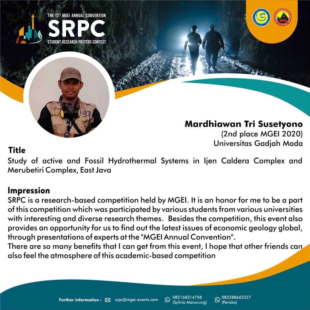 REMINDER ALERT

[MGEI 13TH ANNUAL CONVENTION]
- STUDENT RESEARCH POSTER CONTEST -

We would like to inform you that only 14 days left for SRPC 2021 abstract submission deadline. 

➡️ SWIPE
Here we present some testimonials from the previous years's SRPC finalists.