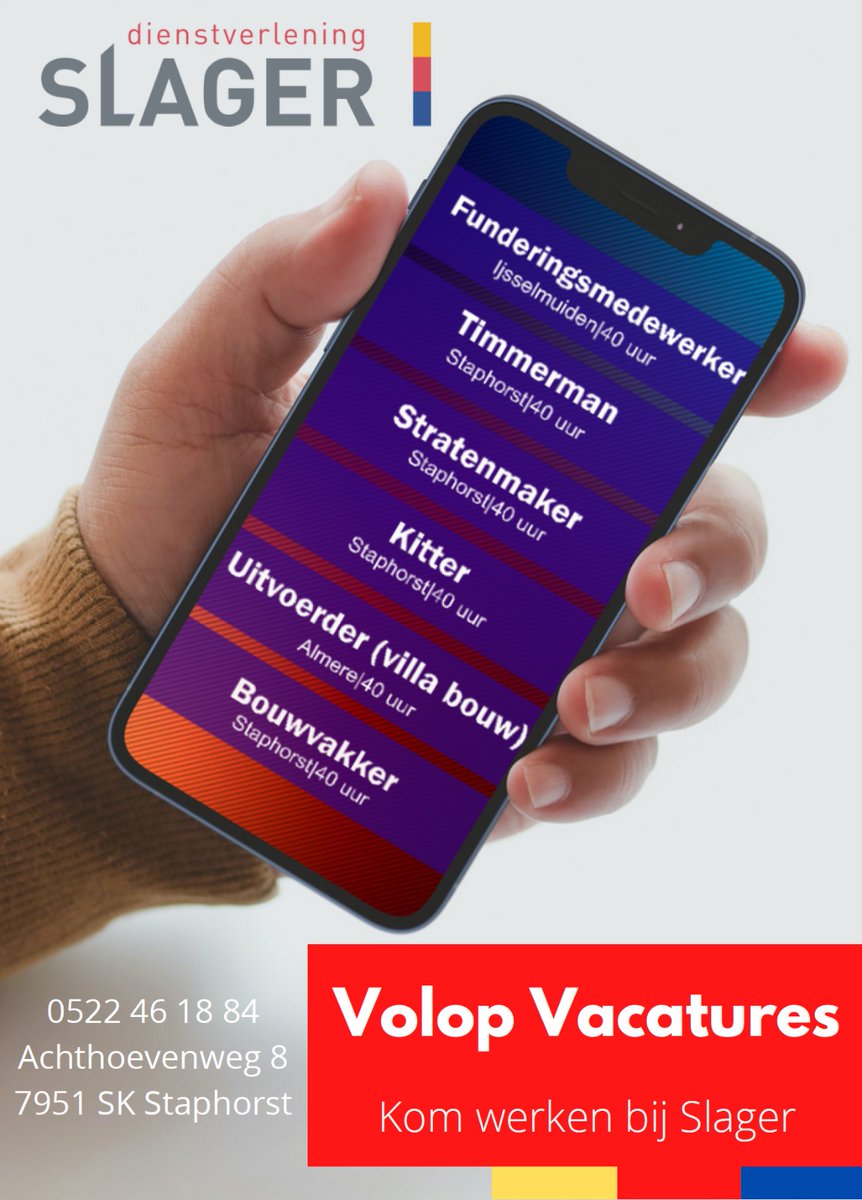 SlagerStaphorst's tweet image. #vacature #Staphorst #Rouveen #Meppel #Zwolle