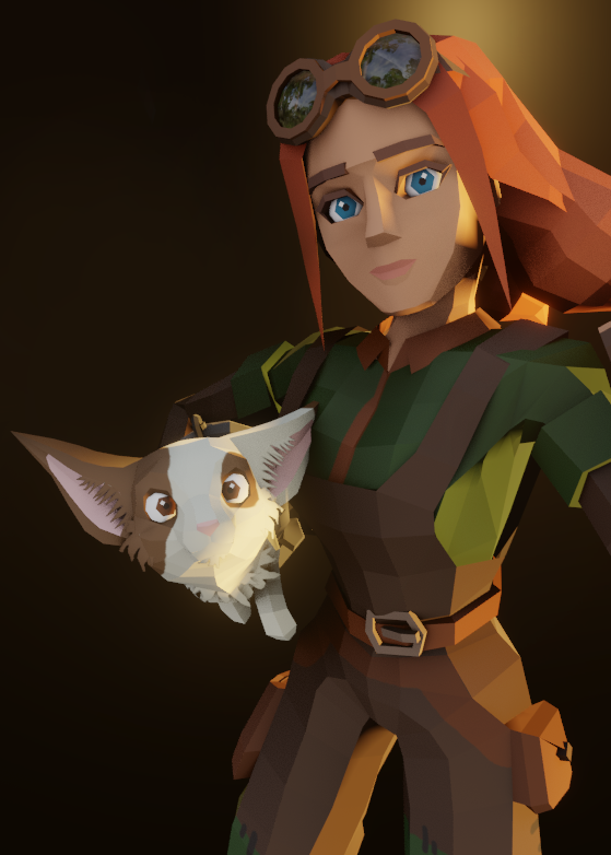 Straight from the shooting location! While making the teaser, Amber apparently decided to take a picture with Monty 🐾📸
#indiedevhour #gamedevelopment #gameart #lowpoly #indiegamedev #gamedev #Blender3d #blender #madewithblender #blendercommunity
