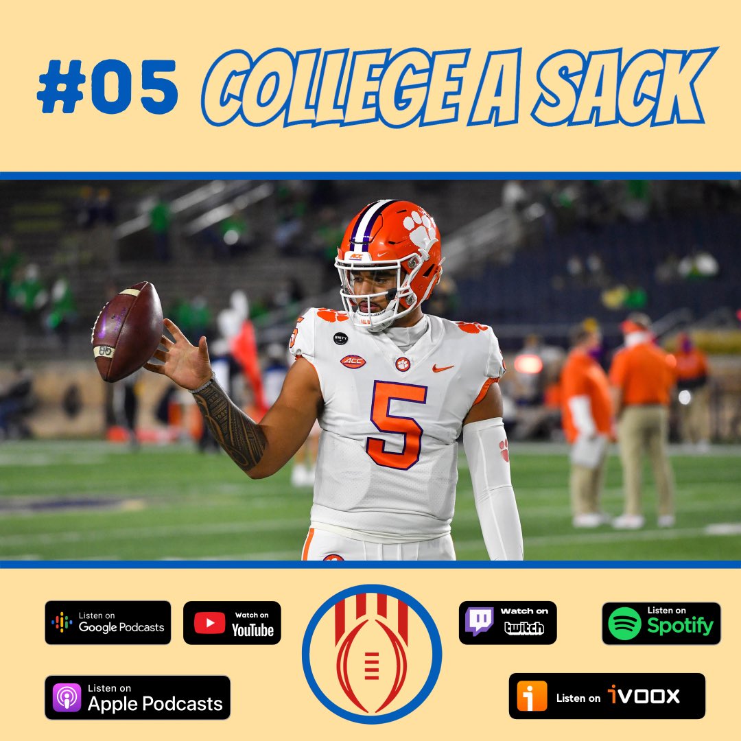 CollegeaSack's tweet photo. Recordeu que teniu disponible l’episodi d’aquesta setmana del podcast on parlem de tota la setmana cinc! Com sempre als canals habituals d’@NFLaSack.

🔊 @Spotify, @ivoox, @ApplePodcasts  i @googlepodcast.
🖥 @YouTube i @Twitch.

#CFBdesdePonent #Sackersime https://t.co/qglsdnpVxM