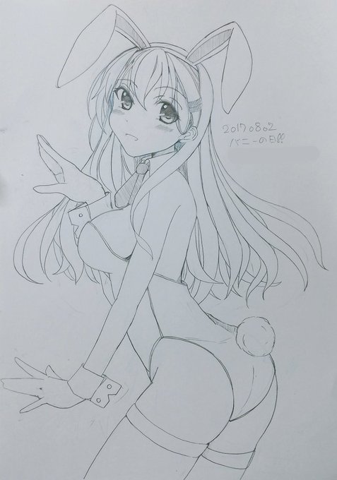 #このタグを見た人は推しの初描きと現在の絵を載せよう 
鈴谷自体はもっと昔から描いてました、が
4年前初めて描いた鈴谷バニーを元にして描き直した最新の鈴谷バニィを見て欲しいの(*`ω` *) 