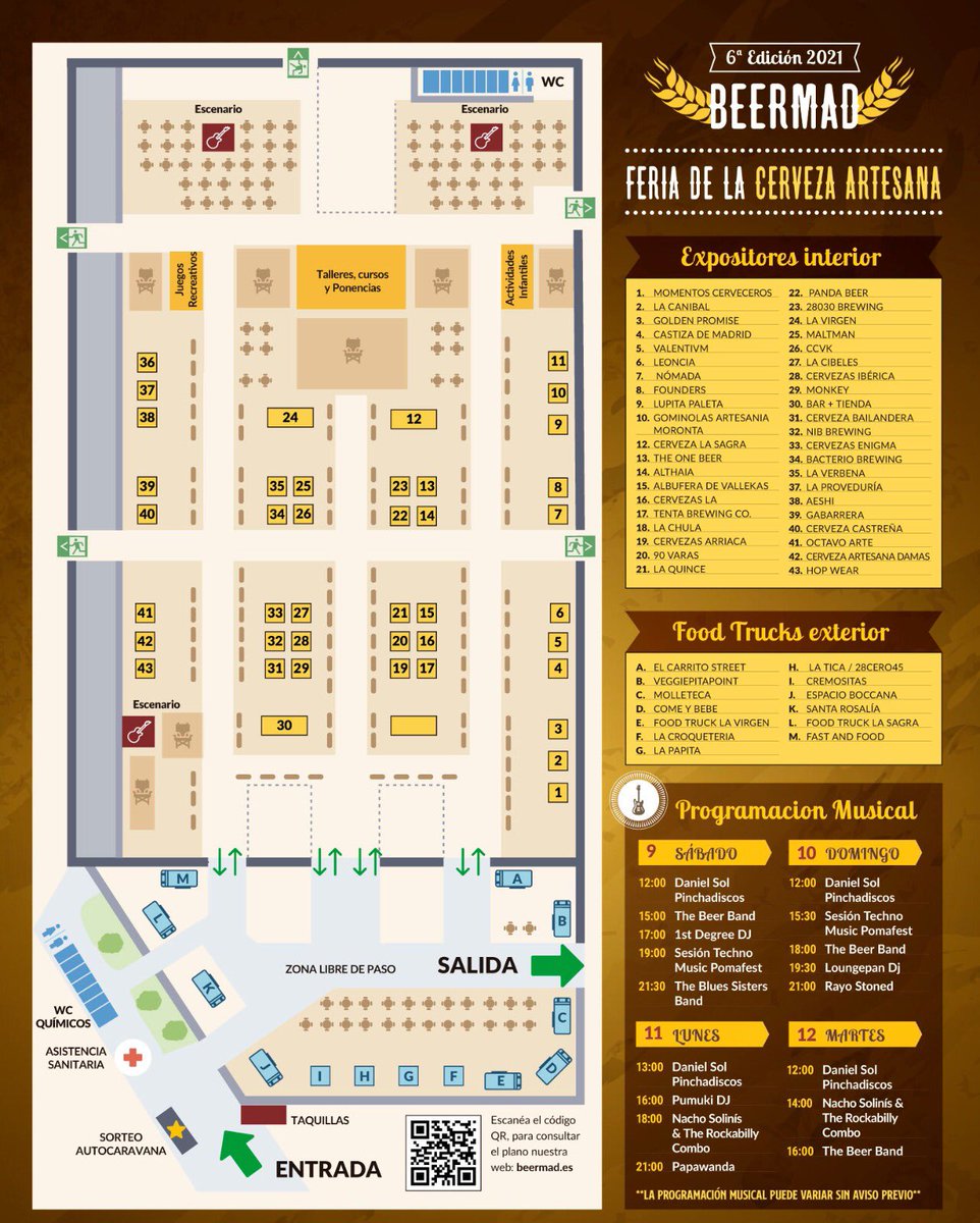 PLANO DE #BEERMAD2021 y listado de puestos de cerveza, food trucks Y animaciones 👉🏻 beermad.es