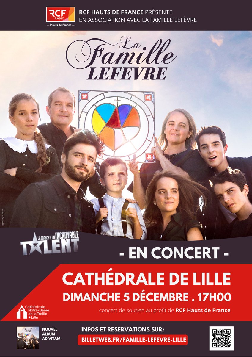 RCF_NORD's tweet photo. [EVENEMENT] @RCF_NORD organise le concert du Chœur famille Lefèvre à Lille, le 5 décembre prochain ! La billetterie est ouverte: ►https://t.co/RZ9GJg1iaT #concert #lille #lafuit #famillelefevre #musique #LAFUIT https://t.co/jyaqiABSqD