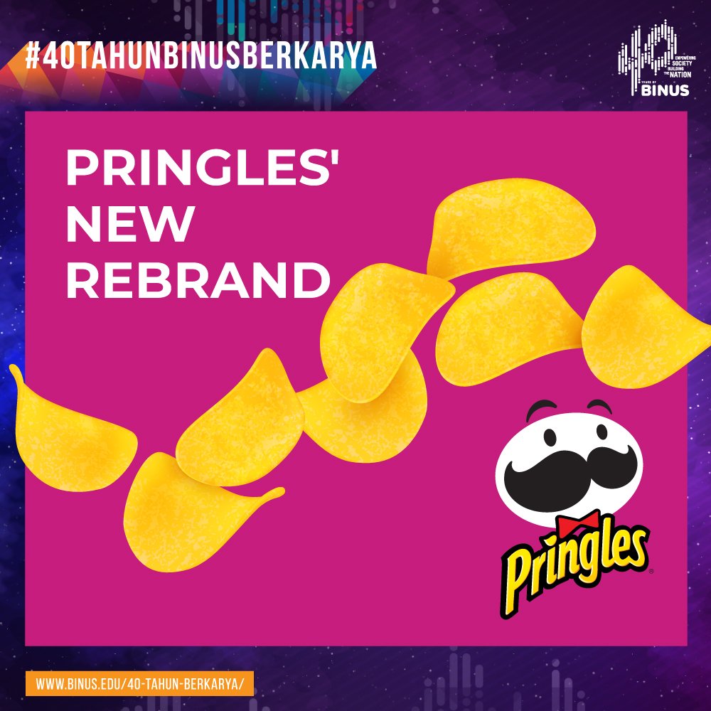 binusBNSD's tweet photo. Pringles has unveiled its first mascot update in 20 years as part of a global redesign led by Jones Knowles Ritchie (JKR).

What do you think about the new logo? https://t.co/a9SDqoeSHf