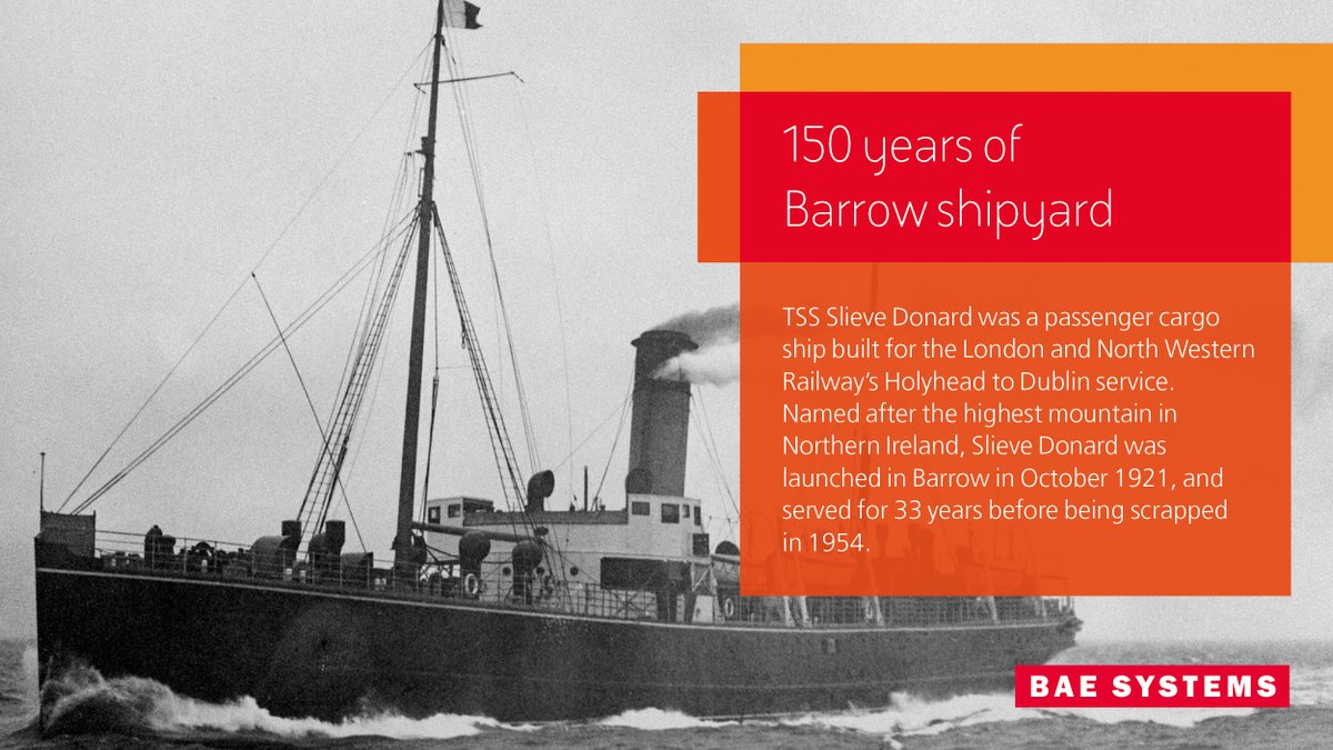 BAES_Maritime's tweet photo. We're known the world over as the home of UK submarine building. But in the 150th year of Barrow shipyard, it's worth reflecting on some of the notable commercial ships the yard has delivered in the past, such as the TSS Slieve Donard.
#Barrow #Engineering https://t.co/hIJN8GH1S9