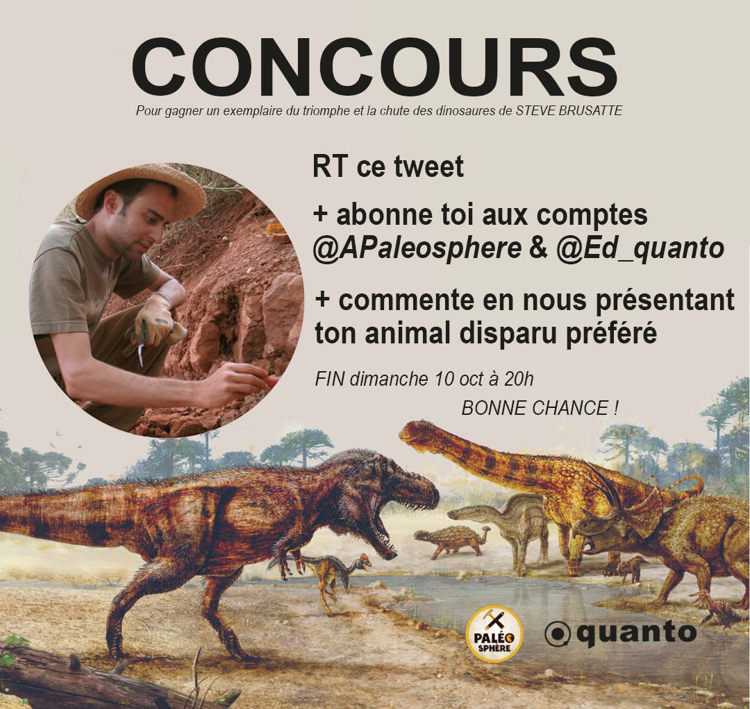 APaleosphere's tweet photo. ON A UNE SURPRISE POUR VOUS 👀🦕
Suite à la rencontre avec @SteveBrusatte , les éditions @Ed_quanto vous proposent un petit cadeau 🤩
Toutes les infos sont dans l'image, bonne chance ! https://t.co/a7mA4eE2wn
